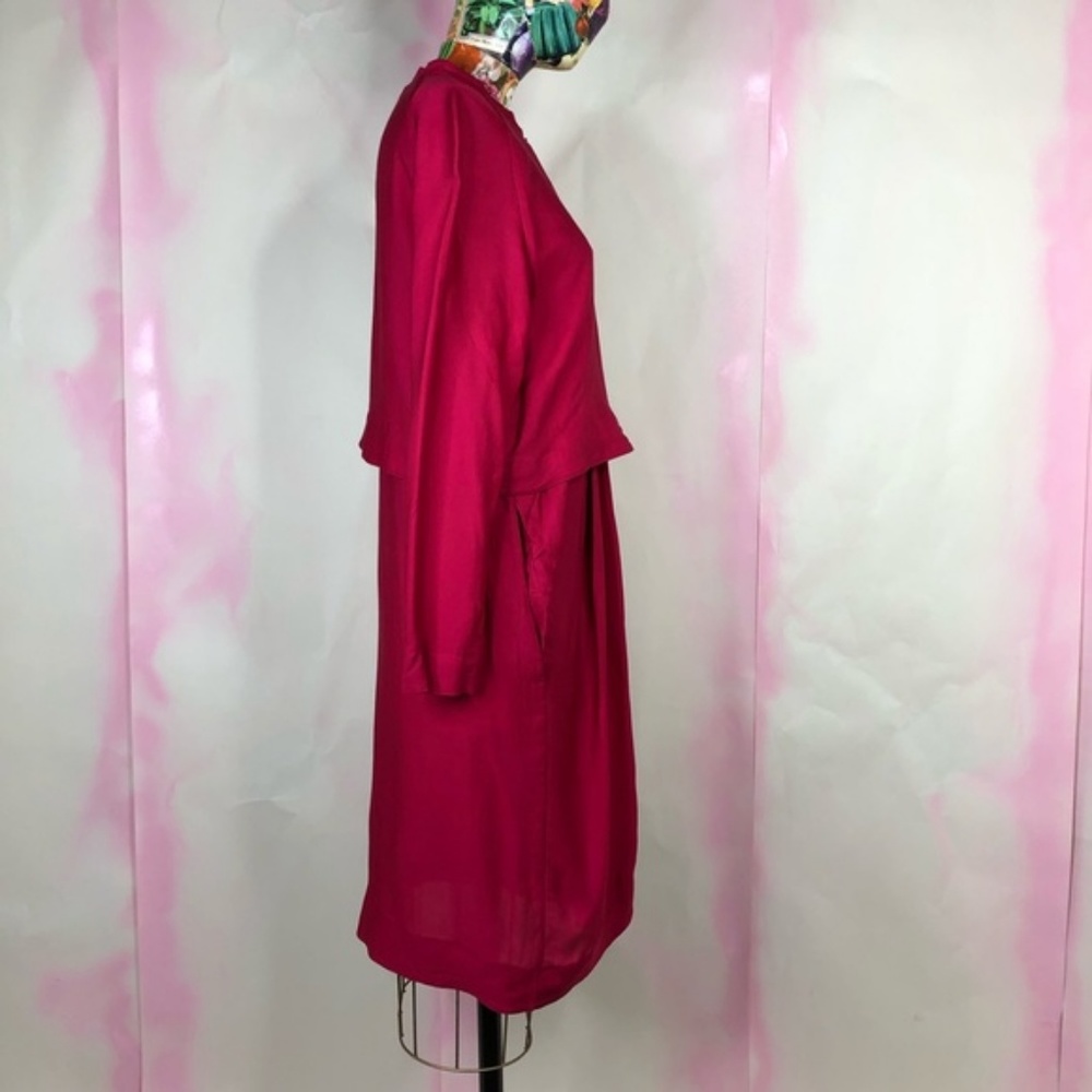 & Other Stories Long Sleeve Front Zip Layer Cerise - Picture 2 of 8